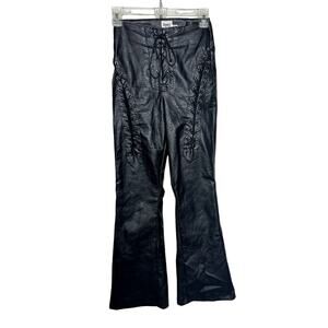Princess Polly 0 Leather Bell Bottom Pants‎